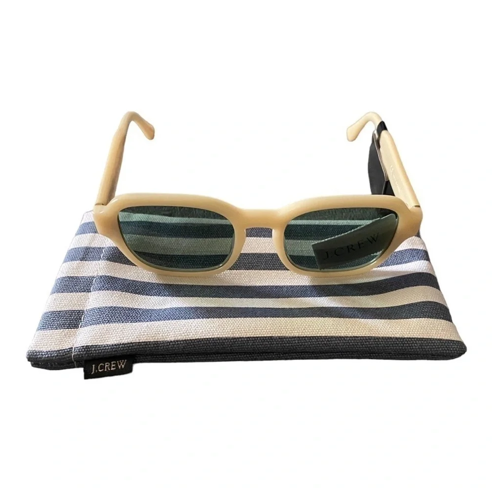 NWT-J. CREW-WHITE SUNGLASSES WITH CASE
